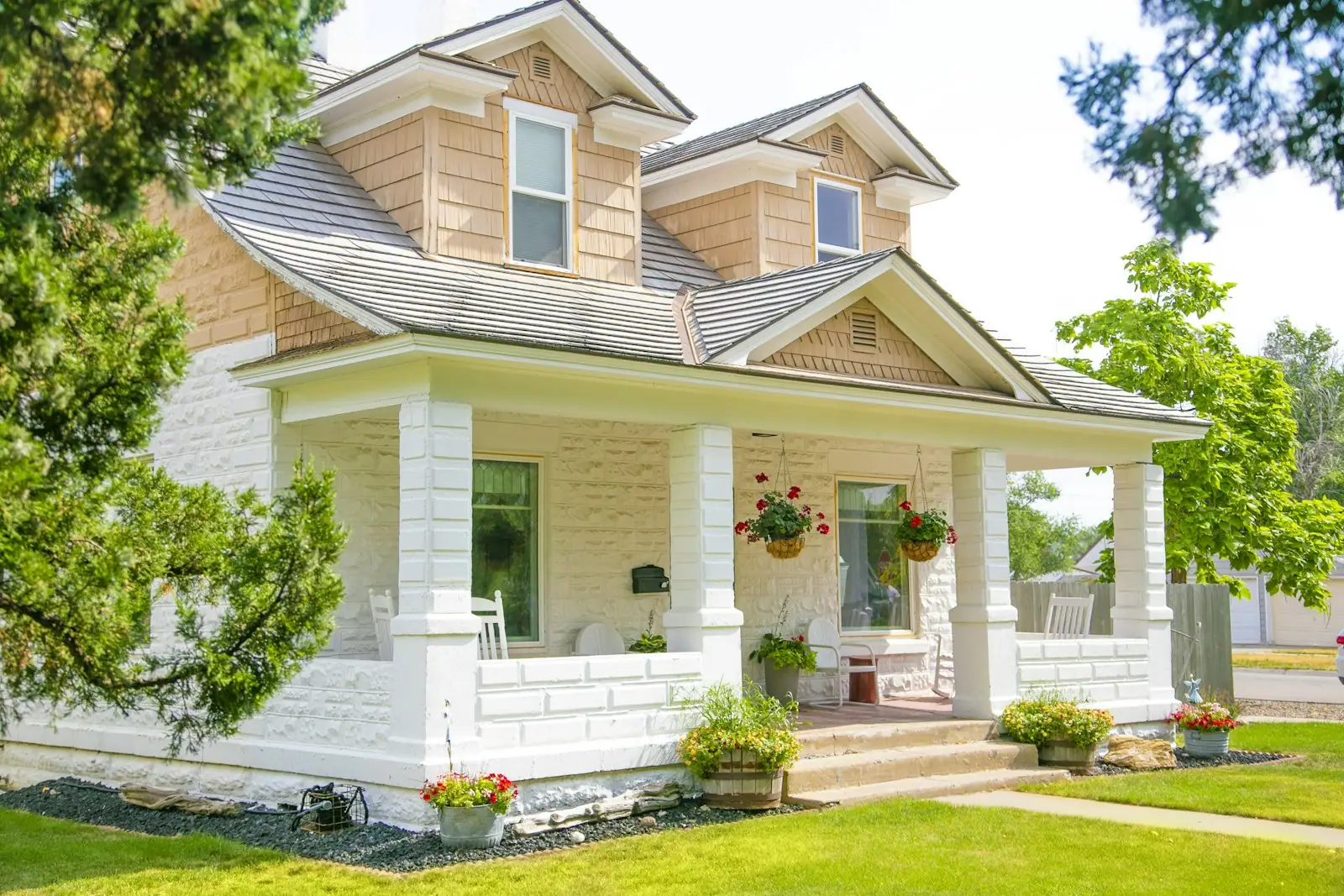 Two-story house with a columned front porch